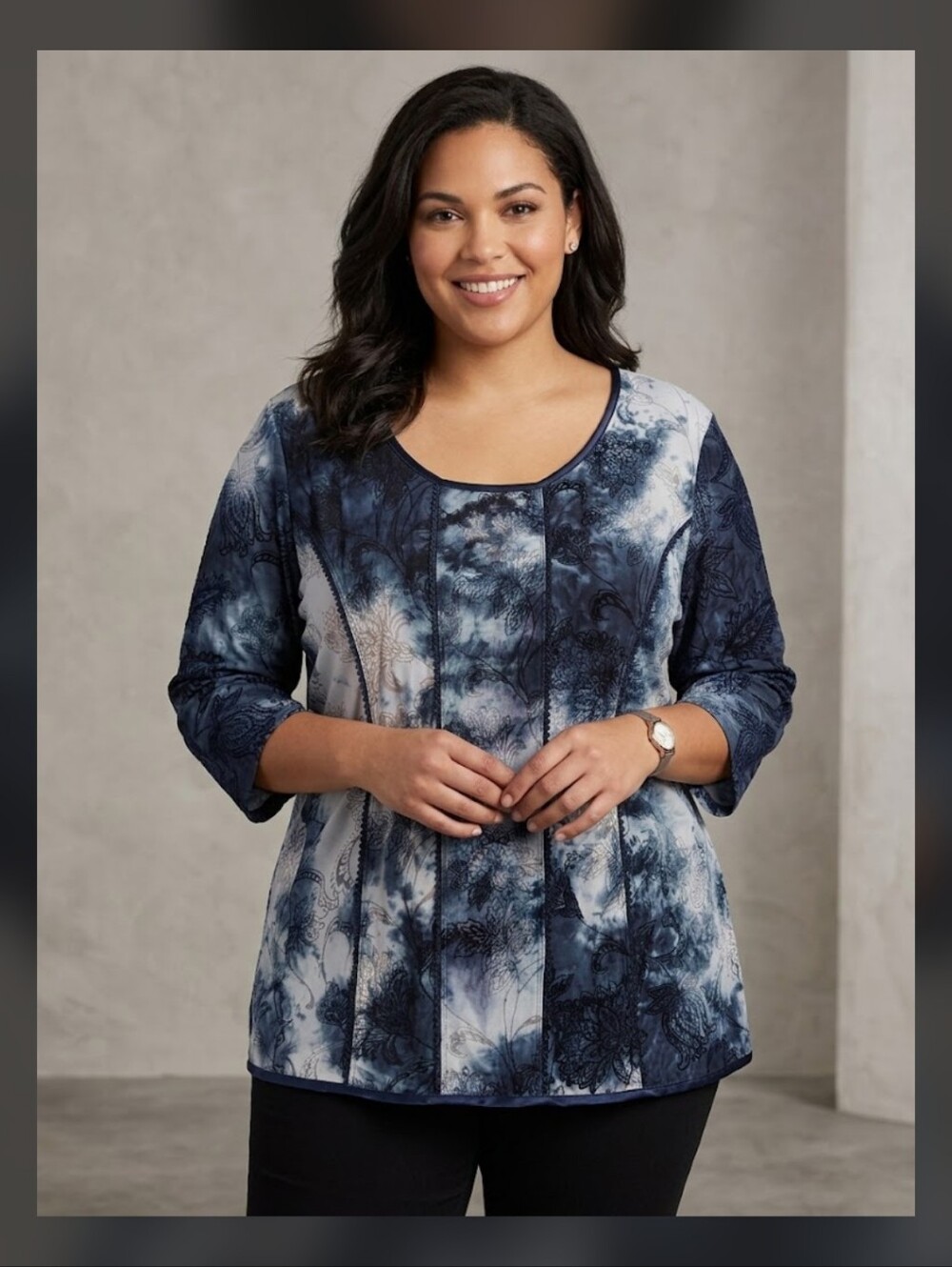 Dressbarn 3X Top Velvet Accent Whimsigoth #8400